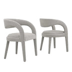 Sillas de comedor tapizadas en Boucle Negro/Marfil/Gris Topo, juego de 2
