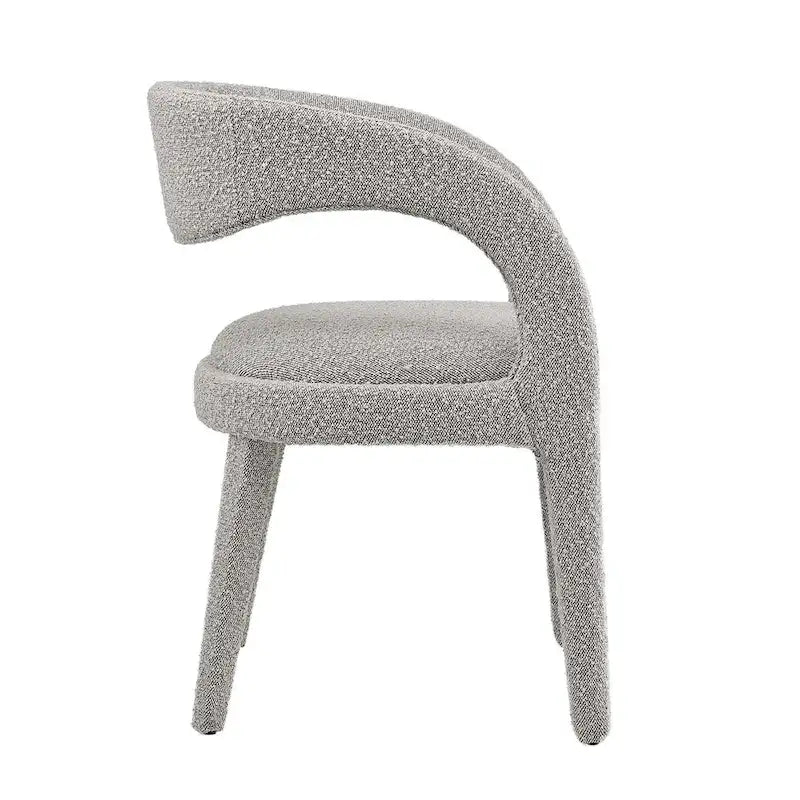 Sillas de comedor tapizadas en Boucle Negro/Marfil/Gris Topo, juego de 2