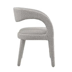 Sillas de comedor tapizadas en Boucle Negro/Marfil/Gris Topo, juego de 2