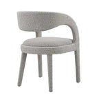 Sillas de comedor tapizadas en Boucle Negro/Marfil/Gris Topo, juego de 2