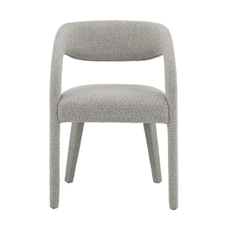 Sillas de comedor tapizadas en Boucle Negro/Marfil/Gris Topo, juego de 2