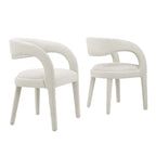 Sillas de comedor tapizadas en Boucle Negro/Marfil/Gris Topo, juego de 2