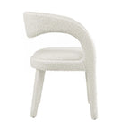 Sillas de comedor tapizadas en Boucle Negro/Marfil/Gris Topo, juego de 2
