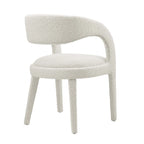Sillas de comedor tapizadas en Boucle Negro/Marfil/Gris Topo, juego de 2