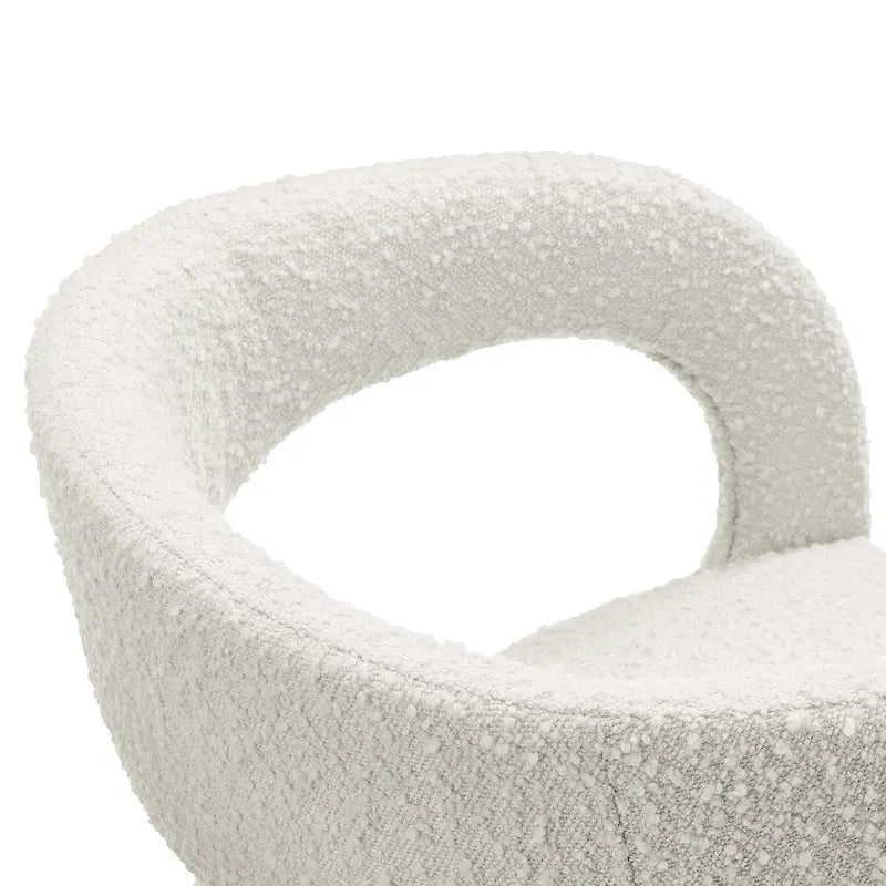 Sillas de comedor tapizadas en Boucle Negro/Marfil/Gris Topo, juego de 2