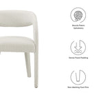 Sillas de comedor tapizadas en Boucle Negro/Marfil/Gris Topo, juego de 2
