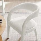 Sillas de comedor tapizadas en Boucle Negro/Marfil/Gris Topo, juego de 2