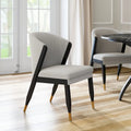 Silla de comedor gris niebla, tapizada, asiento individual