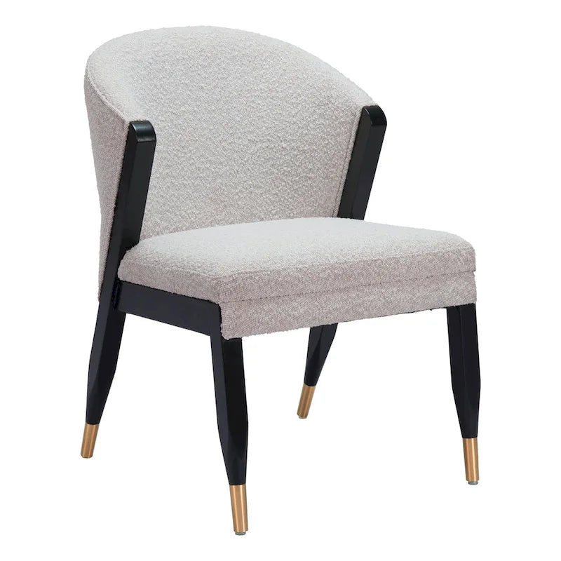 Silla de comedor gris niebla, tapizada, asiento individual