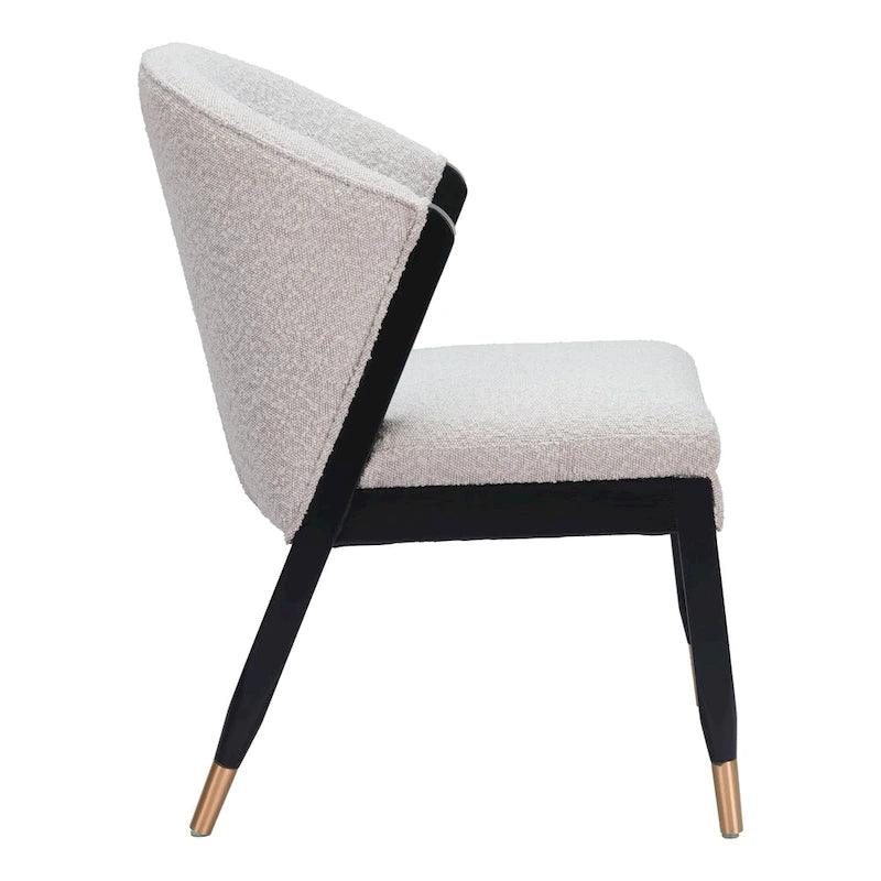 Silla de comedor gris niebla, tapizada, asiento individual