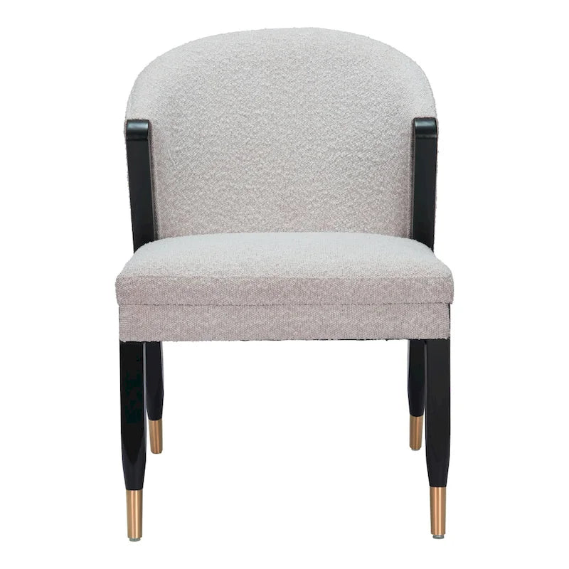 Silla de comedor gris niebla, tapizada, asiento individual