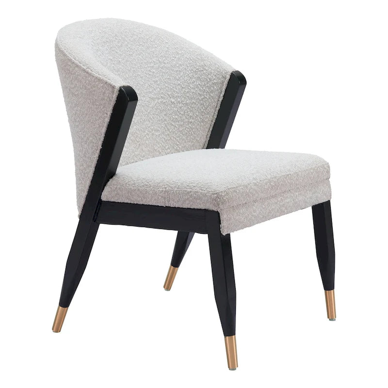 Silla de comedor gris niebla, tapizada, asiento individual