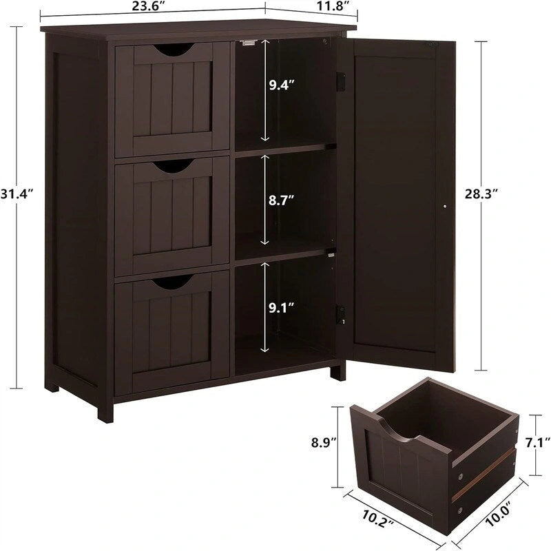Armario de suelo con puertas de cristal marrón/gris, 2 compartimentos, 1 persona