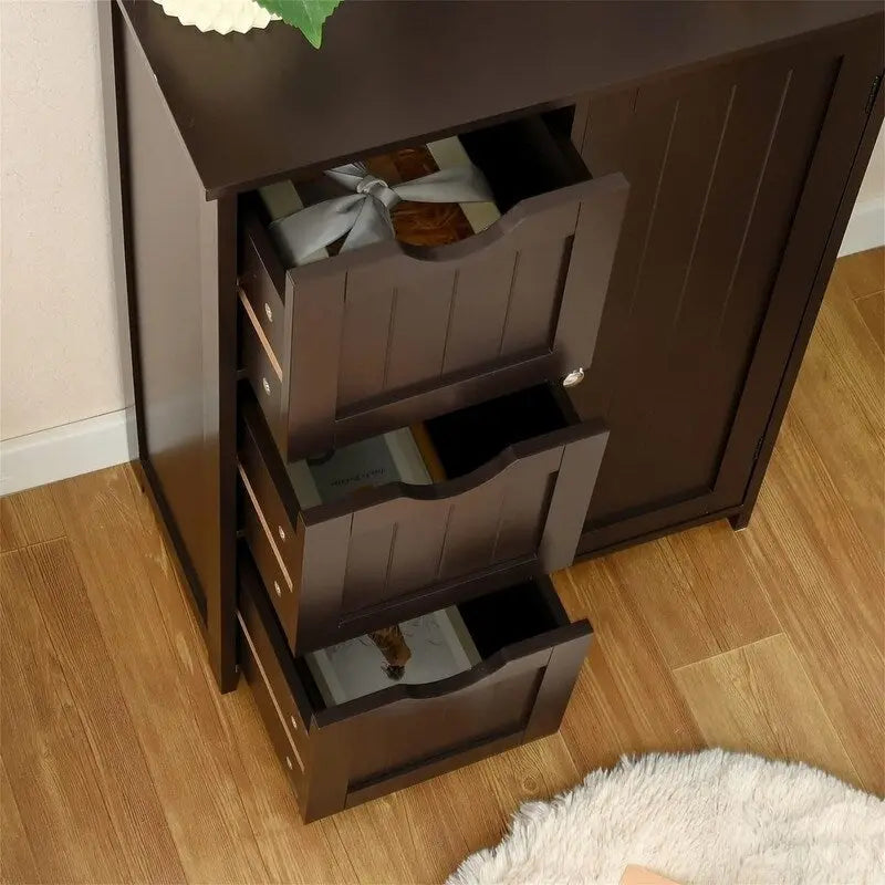 Armario de suelo con puertas de cristal marrón/gris, 2 compartimentos, 1 persona