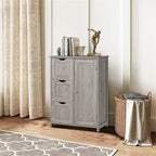 Armario de suelo con puertas de cristal marrón/gris, 2 compartimentos, 1 persona